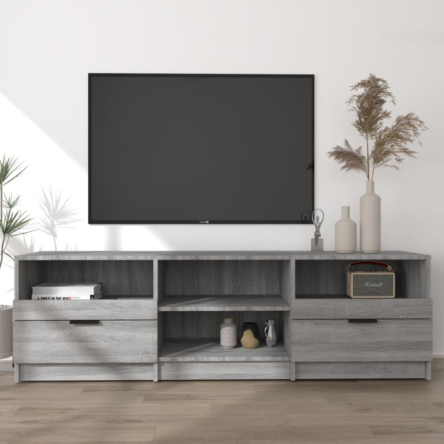 Tv-Meubel 50X33,5X45 Cm Bewerkt Hout Eikenkleurig Grijs sonoma