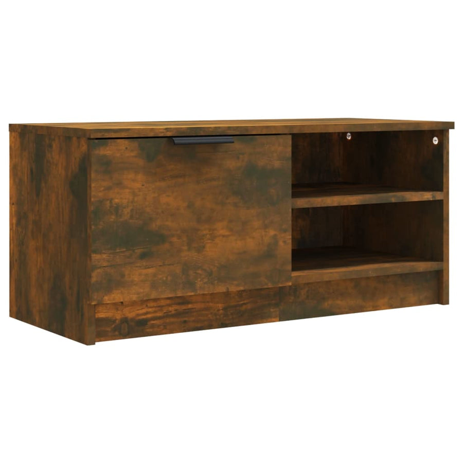 Tv-meubel 80x35x36,5 cm bewerkt hout gerookt eikenkleurig 1 Gerookt eiken