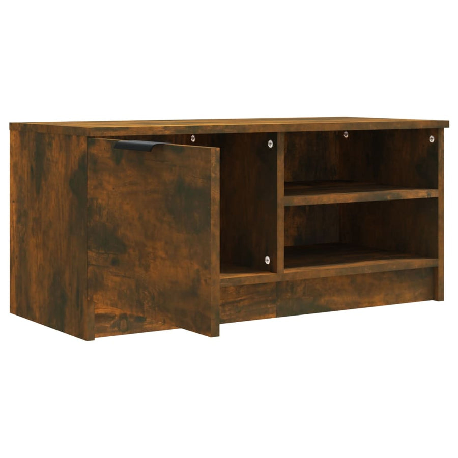 Tv-meubel 80x35x36,5 cm bewerkt hout gerookt eikenkleurig 1 Gerookt eiken
