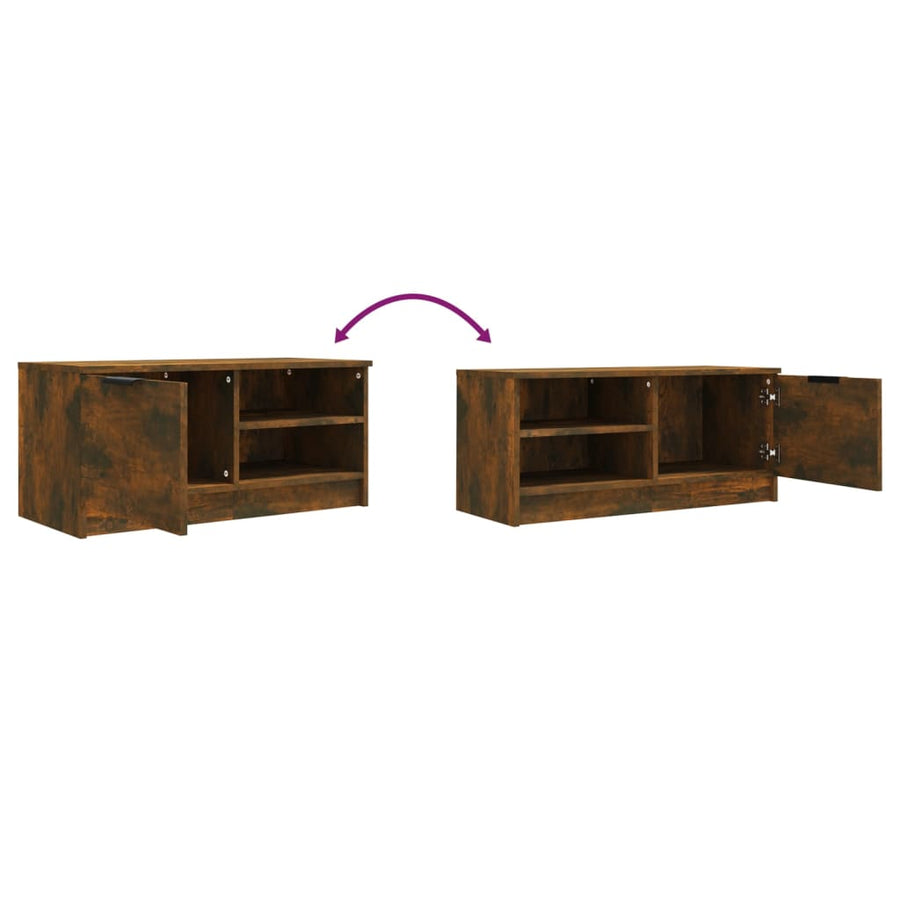 Tv-meubel 80x35x36,5 cm bewerkt hout gerookt eikenkleurig 1 Gerookt eiken