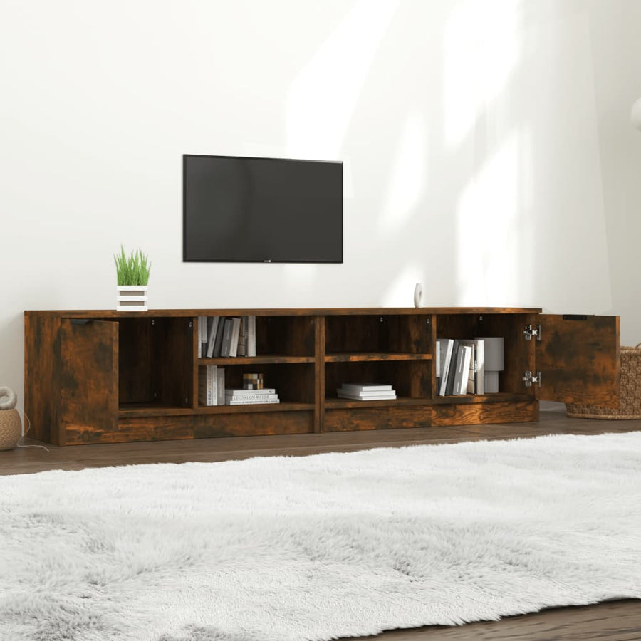 Tv-meubelen 2 st 80x35x36,5 cm bewerkt hout gerookt eikenkleur 2 Gerookt eiken