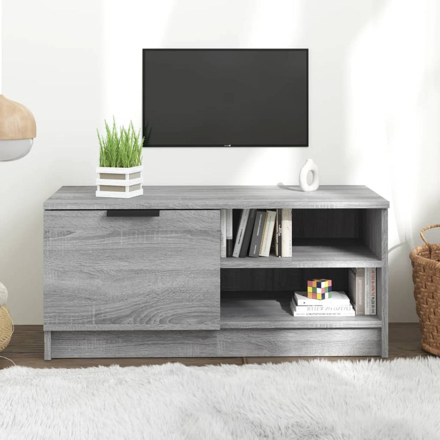 Tv-meubel 80x35x36,5 cm bewerkt hout grijs sonoma eikenkleurig 1 Grijs sonoma