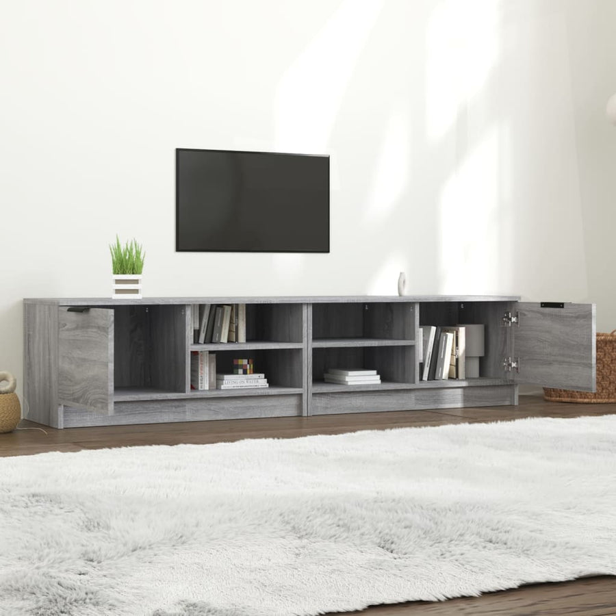 Tv-meubelen 2 st 80x35x36,5 cm bewerkt hout grijs sonoma eiken 2 Grijs sonoma