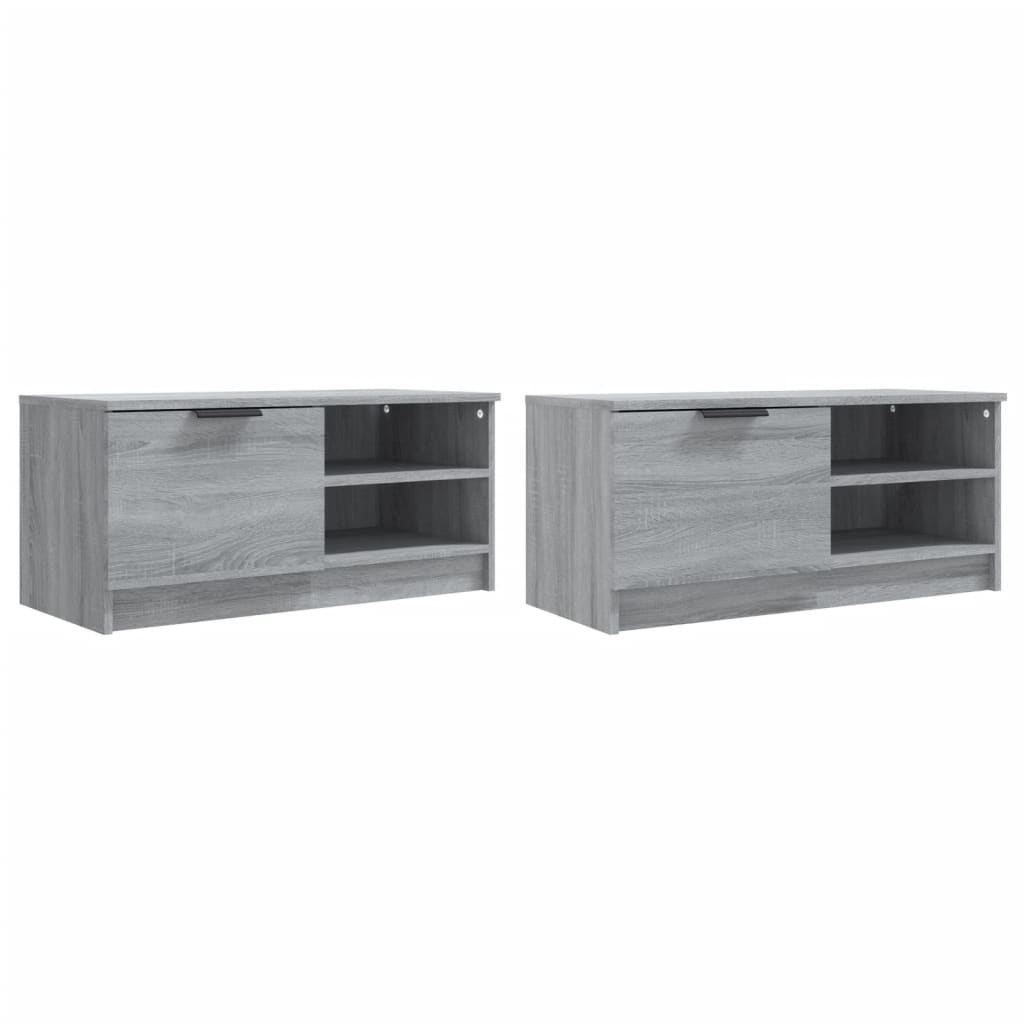 Tv-meubelen 2 st 80x35x36,5 cm bewerkt hout grijs sonoma eiken 2 Grijs sonoma