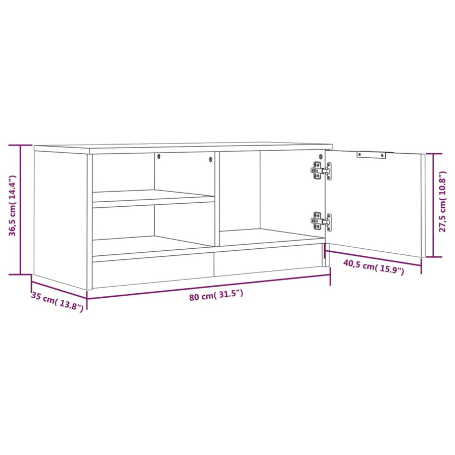 Tv-meubelen 2 st 80x35x36,5 cm bewerkt hout grijs sonoma eiken 2 Grijs sonoma