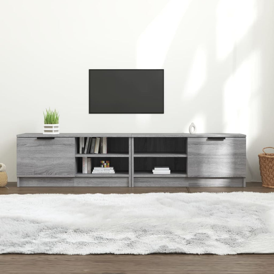 Tv-meubelen 2 st 80x35x36,5 cm bewerkt hout grijs sonoma eiken 2 Grijs sonoma