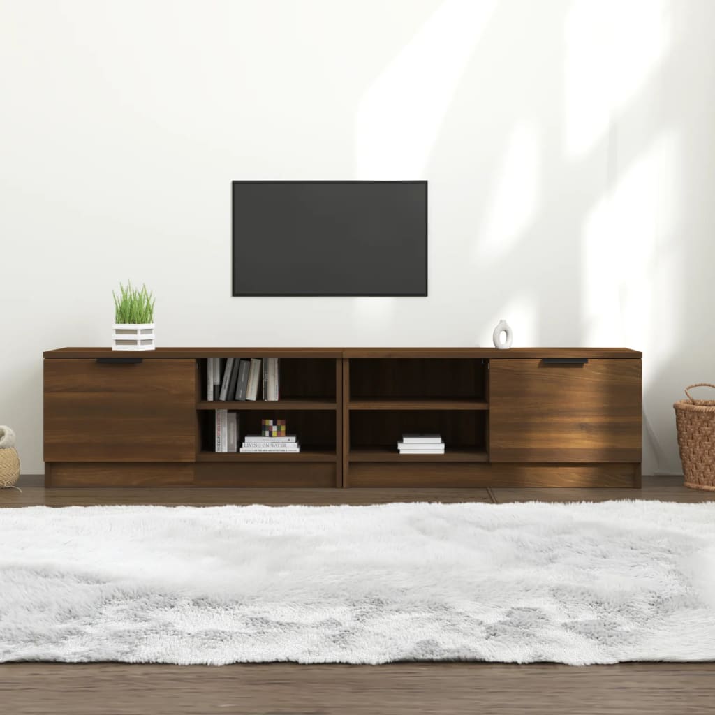 Tv-meubelen 2 st 80x35x36,5 cm bewerkt hout bruineikenkleurig 2 Bruineiken
