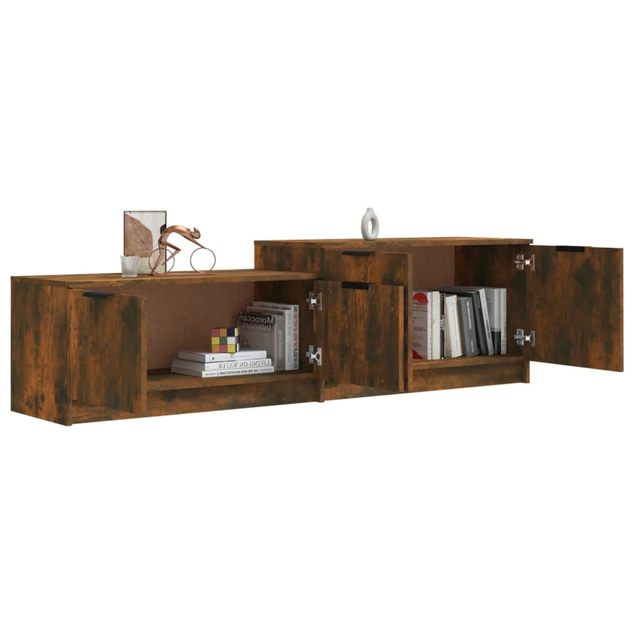Tv-Meubel 58,5X36X45 Cm Bewerkt Hout Kleurig Gerookt eiken