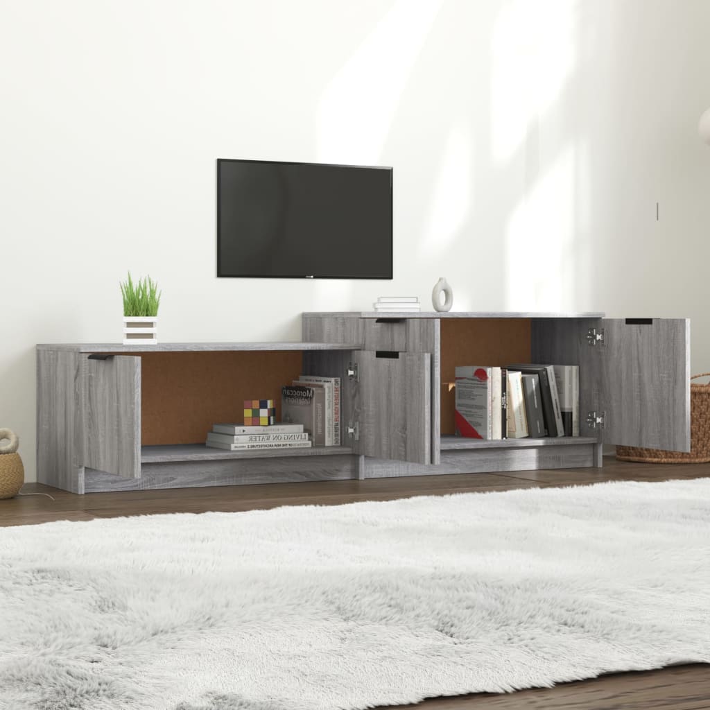 Tv-Meubel 58,5X36X45 Cm Bewerkt Hout Eikenkleurig Grijs sonoma
