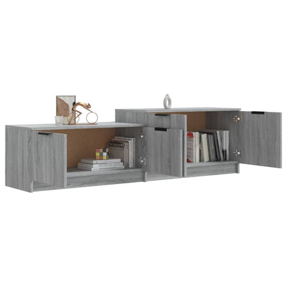 Tv-Meubel 58,5X36X45 Cm Bewerkt Hout Eikenkleurig Grijs sonoma
