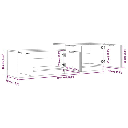 Tv-Meubel 58,5X36X45 Cm Bewerkt Hout Eikenkleurig Grijs sonoma