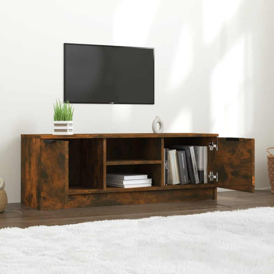 Tv-Meubel 02X35X36,5 Cm Bewerkt Hout Kleurig Gerookt eiken
