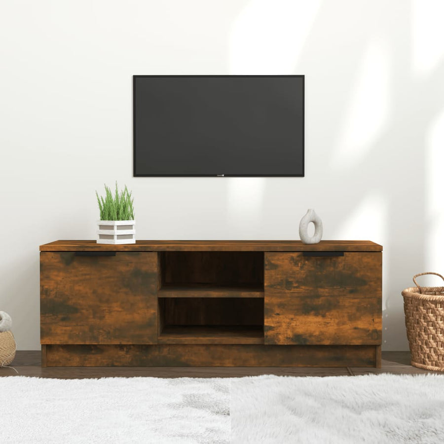 Tv-Meubel 02X35X36,5 Cm Bewerkt Hout Kleurig Gerookt eiken