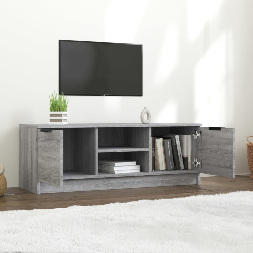 Tv-Meubel 02X35X36,5 Cm Bewerkt Hout Eikenkleurig Grijs sonoma