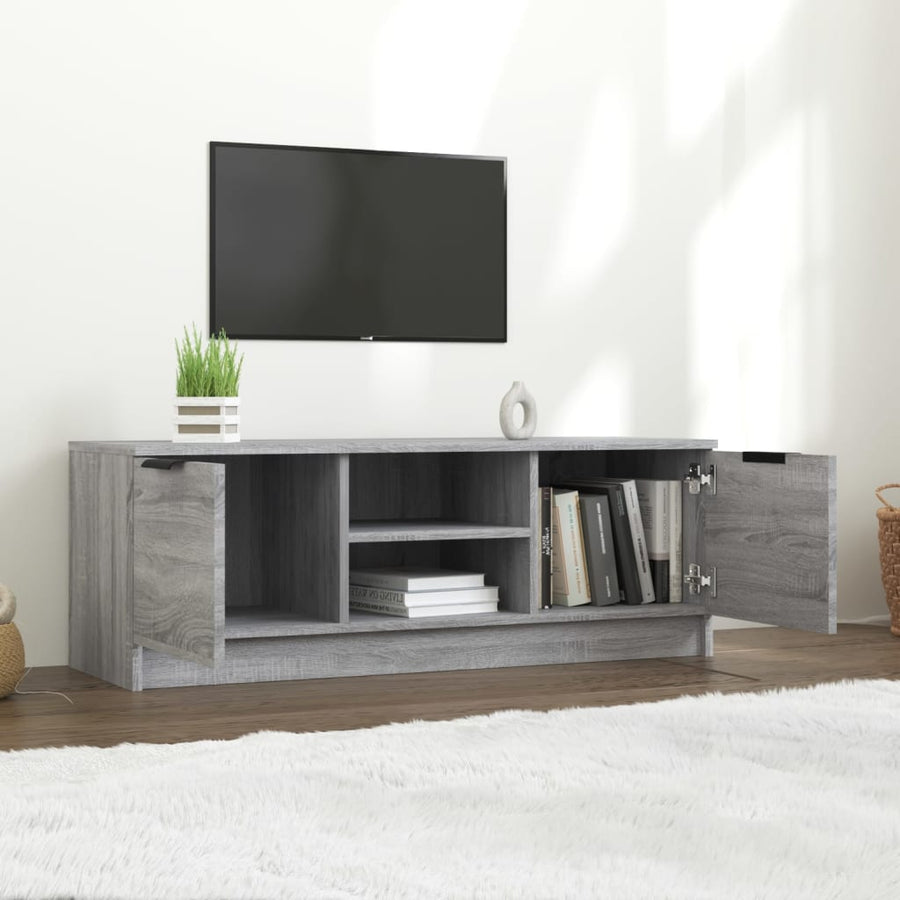 Tv-Meubel 02X35X36,5 Cm Bewerkt Hout Eikenkleurig Grijs sonoma
