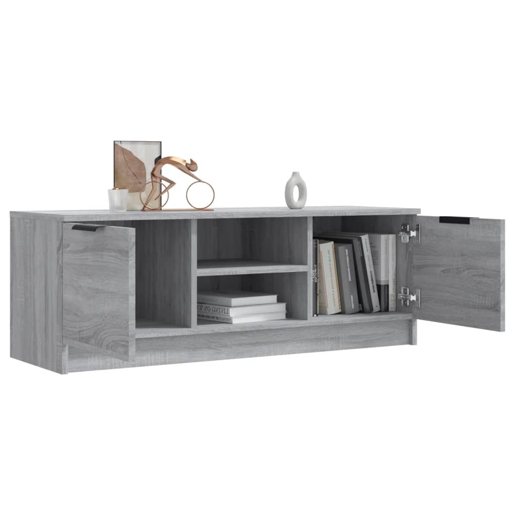 Tv-Meubel 02X35X36,5 Cm Bewerkt Hout Eikenkleurig Grijs sonoma