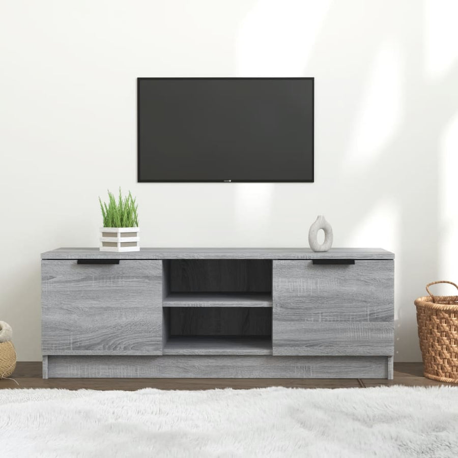 Tv-Meubel 02X35X36,5 Cm Bewerkt Hout Eikenkleurig Grijs sonoma