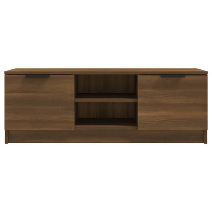 Tv-Meubel 102X35X36,5 Cm Bewerkt Hout bruin eikenkleur