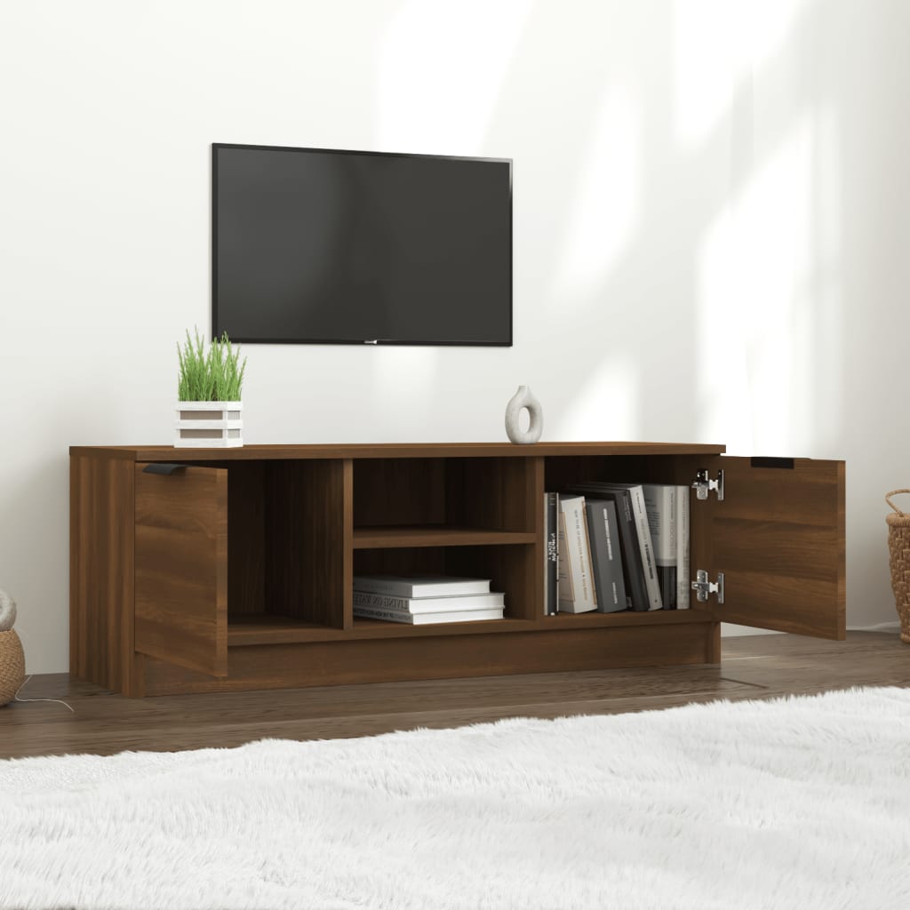 Tv-Meubel 102X35X36,5 Cm Bewerkt Hout bruin eikenkleur