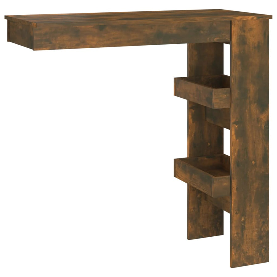 Bartafel Wandgemonteerd 02X45X03,5 Cm Bewerkt Hout Eikenkleur Gerookt eiken