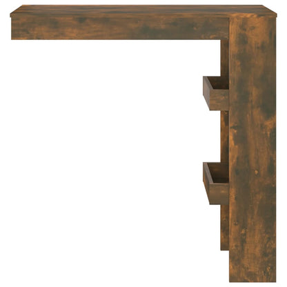 Bartafel Wandgemonteerd 02X45X03,5 Cm Bewerkt Hout Eikenkleur Gerookt eiken