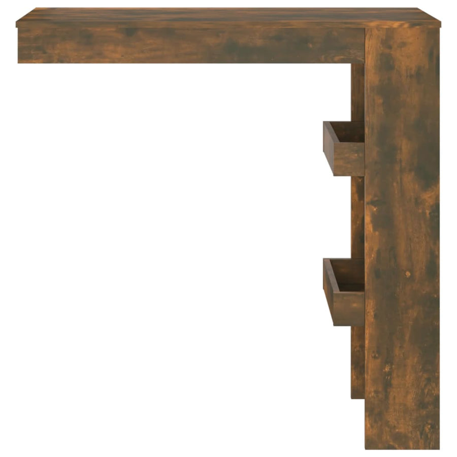 Bartafel Wandgemonteerd 02X45X03,5 Cm Bewerkt Hout Eikenkleur Gerookt eiken