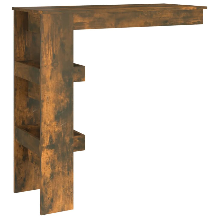 Bartafel Wandgemonteerd 02X45X03,5 Cm Bewerkt Hout Eikenkleur Gerookt eiken