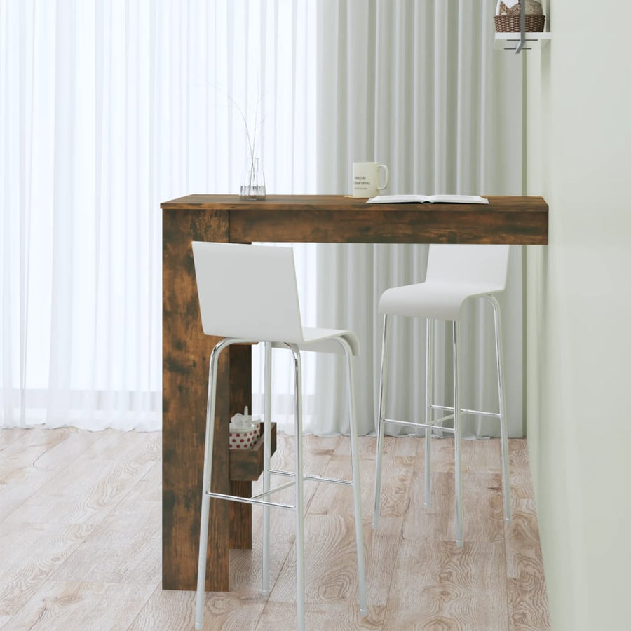 Bartafel Wandgemonteerd 02X45X03,5 Cm Bewerkt Hout Eikenkleur Gerookt eiken