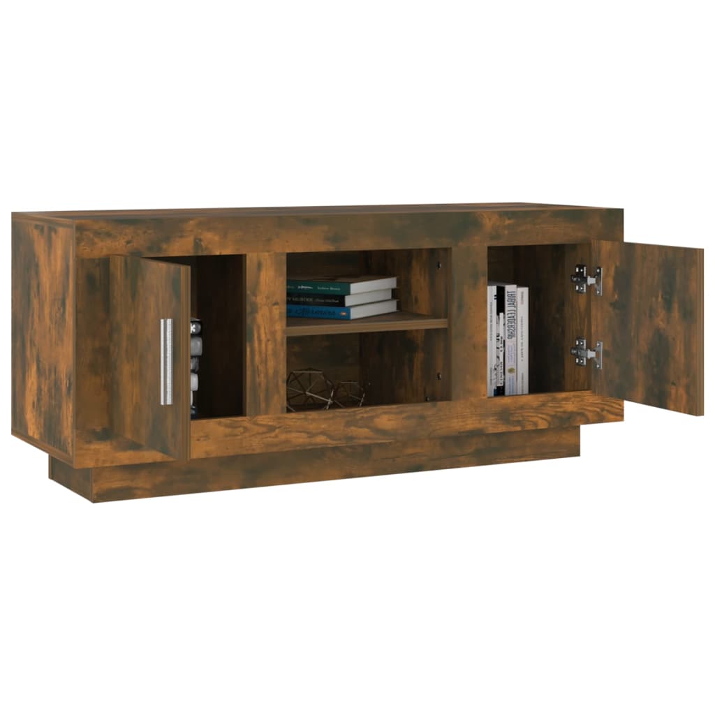 Tv-Meubel 102X35X45 Cm Bewerkt Hout Kleurig Gerookt eiken