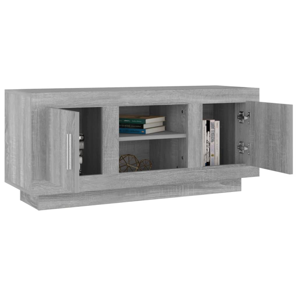 Tv-Meubel 02X35X45 Cm Bewerkt Hout Eikenkleurig Grijs sonoma
