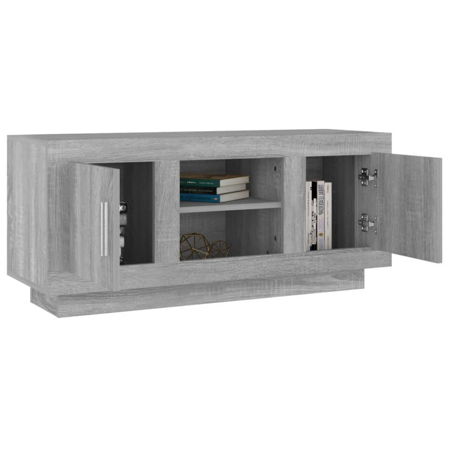 Tv-Meubel 02X35X45 Cm Bewerkt Hout Eikenkleurig Grijs sonoma