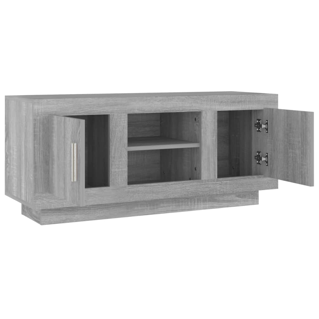 Tv-Meubel 02X35X45 Cm Bewerkt Hout Eikenkleurig Grijs sonoma