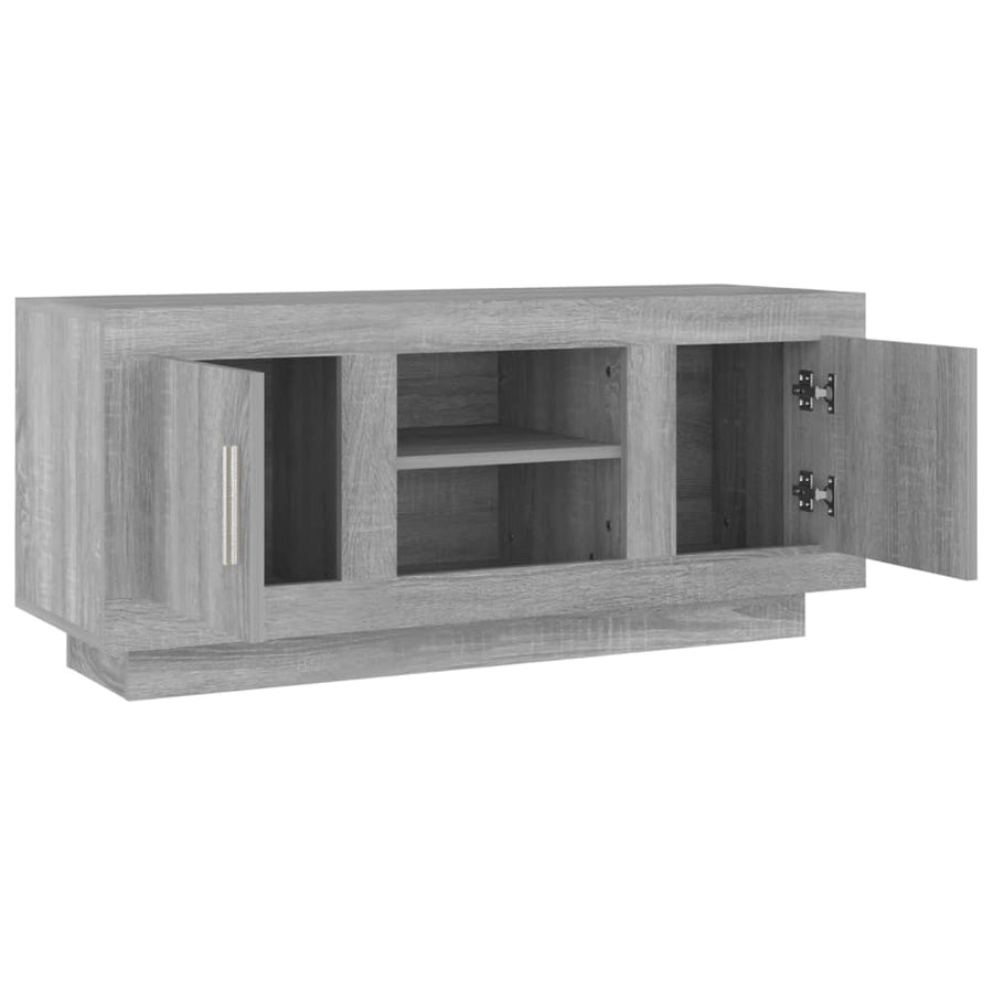Tv-Meubel 02X35X45 Cm Bewerkt Hout Eikenkleurig Grijs sonoma