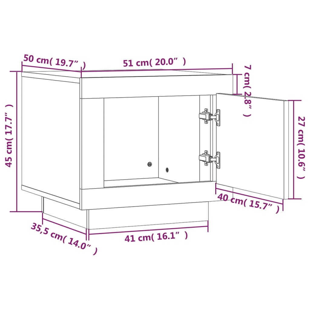 Salontafel 5X50X45 Cm Bewerkt Hout Eikenkleurig Grijs sonoma
