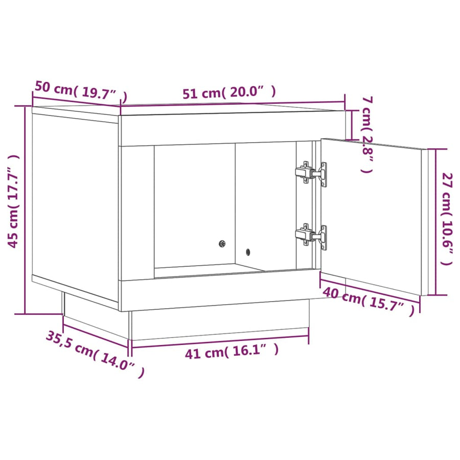 Salontafel 5X50X45 Cm Bewerkt Hout Eikenkleurig Grijs sonoma