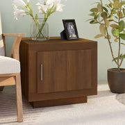 Coffee table 51x50x45 cm carved wood brown oak color