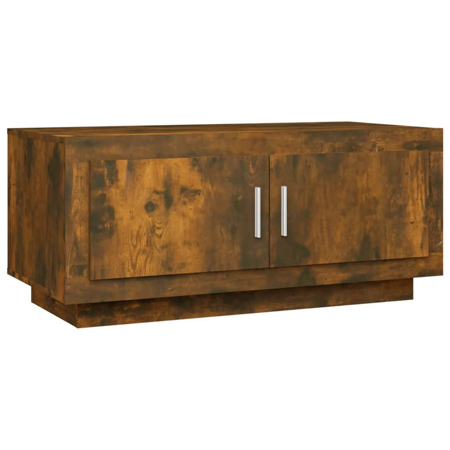 Salontafel 02X50X45 Cm Bewerkt Hout Kleurig Gerookt eiken