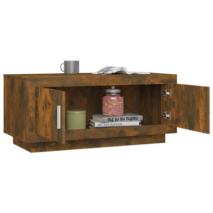 Salontafel 02X50X45 Cm Bewerkt Hout Kleurig Gerookt eiken