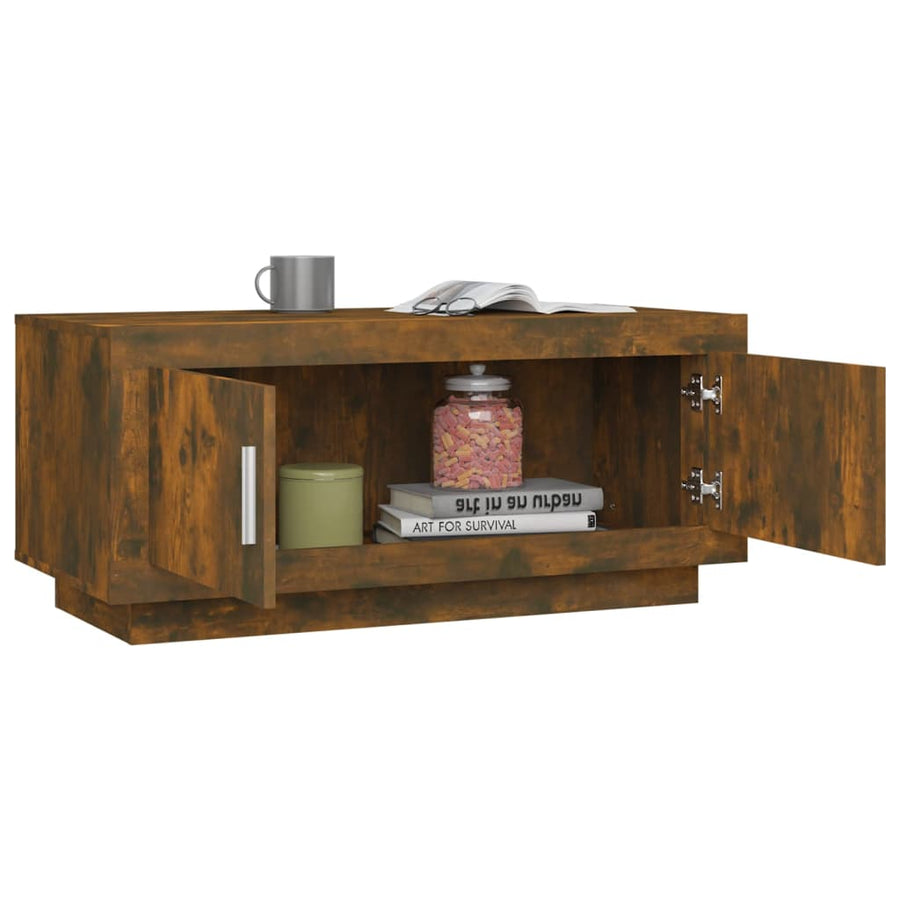 Salontafel 02X50X45 Cm Bewerkt Hout Kleurig Gerookt eiken