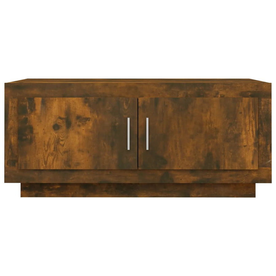 Salontafel 02X50X45 Cm Bewerkt Hout Kleurig Gerookt eiken
