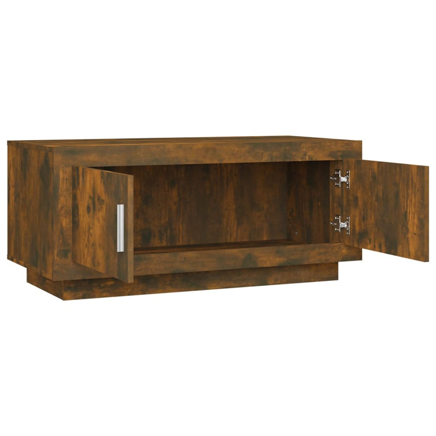 Salontafel 02X50X45 Cm Bewerkt Hout Kleurig Gerookt eiken