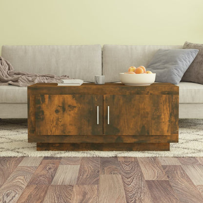 Salontafel 02X50X45 Cm Bewerkt Hout Kleurig Gerookt eiken