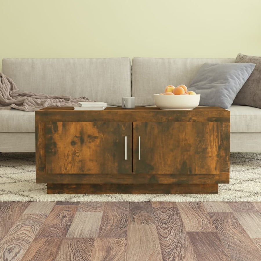 Salontafel 02X50X45 Cm Bewerkt Hout Kleurig Gerookt eiken