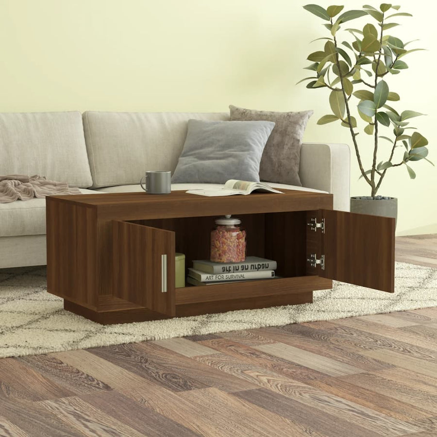 Salontafel 02X50X45 Cm Bewerkt Hout Bruineikenkleurig bruin eikenkleur