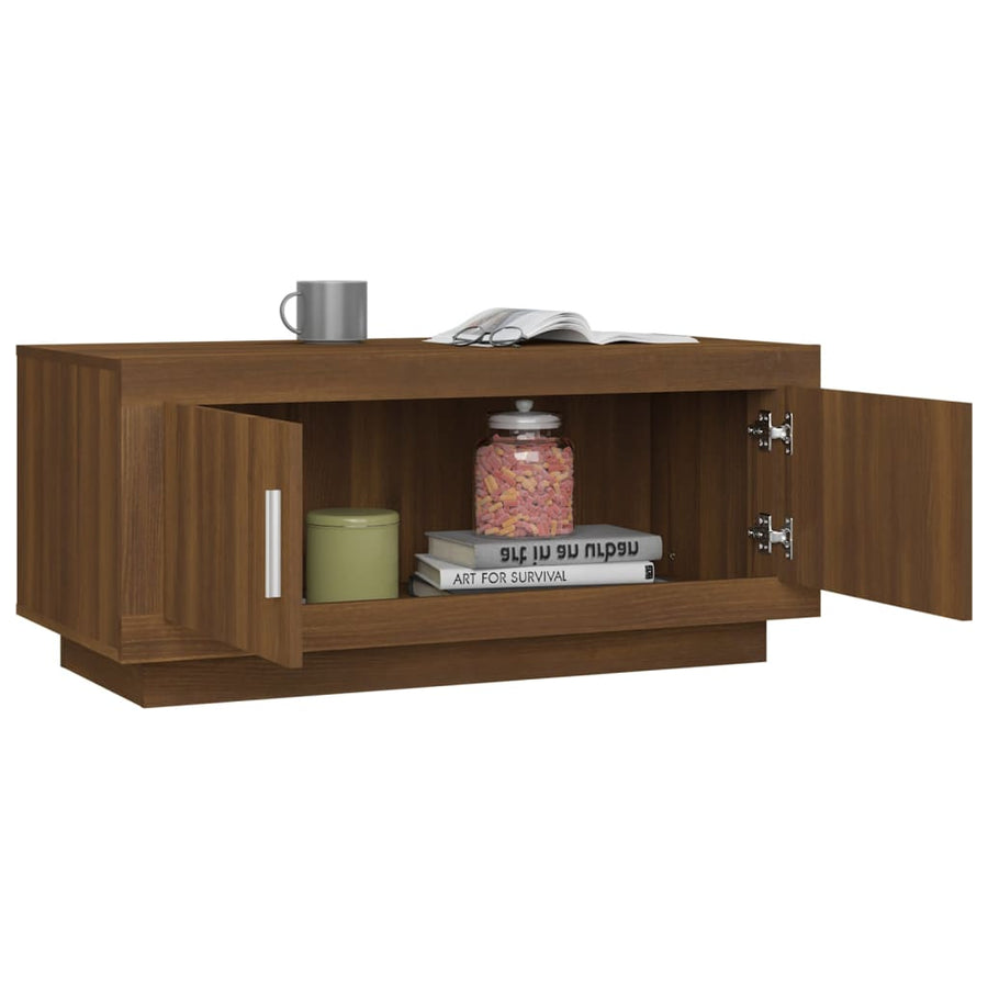 Salontafel 02X50X45 Cm Bewerkt Hout Bruineikenkleurig bruin eikenkleur