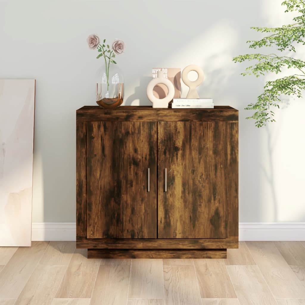 Dressoir 80X40X75 Cm Bewerkt Hout Kleurig Gerookt eiken
