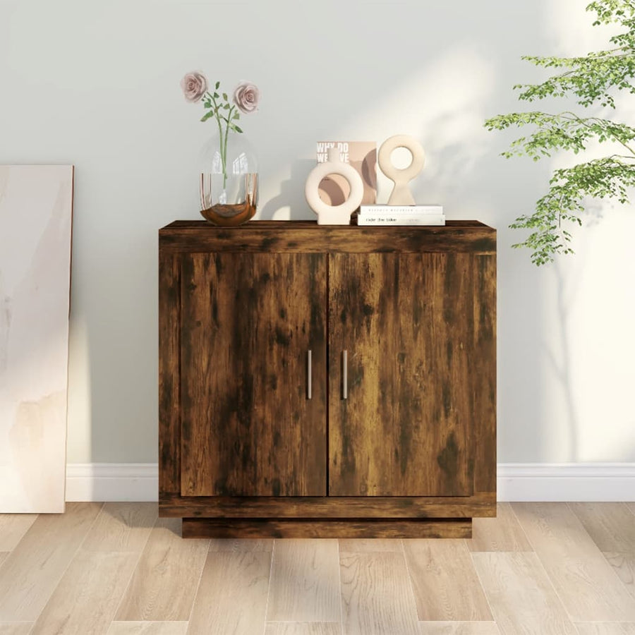 Dressoir 80X40X75 Cm Bewerkt Hout Kleurig Gerookt eiken