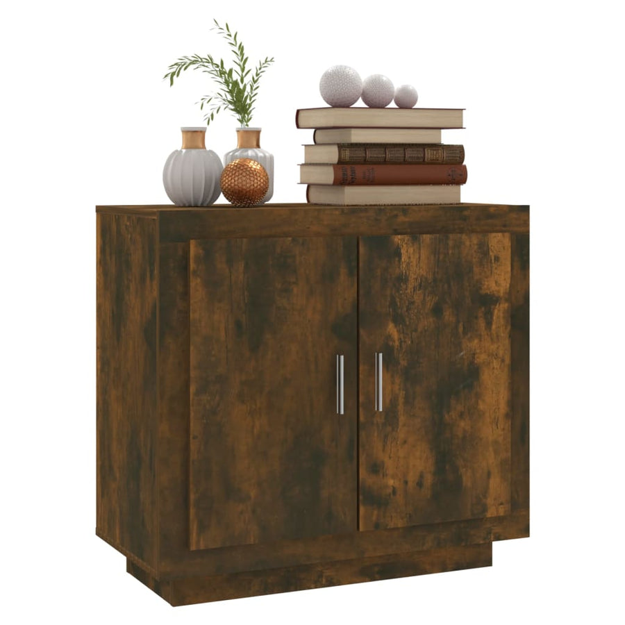 Dressoir 80X40X75 Cm Bewerkt Hout Kleurig Gerookt eiken