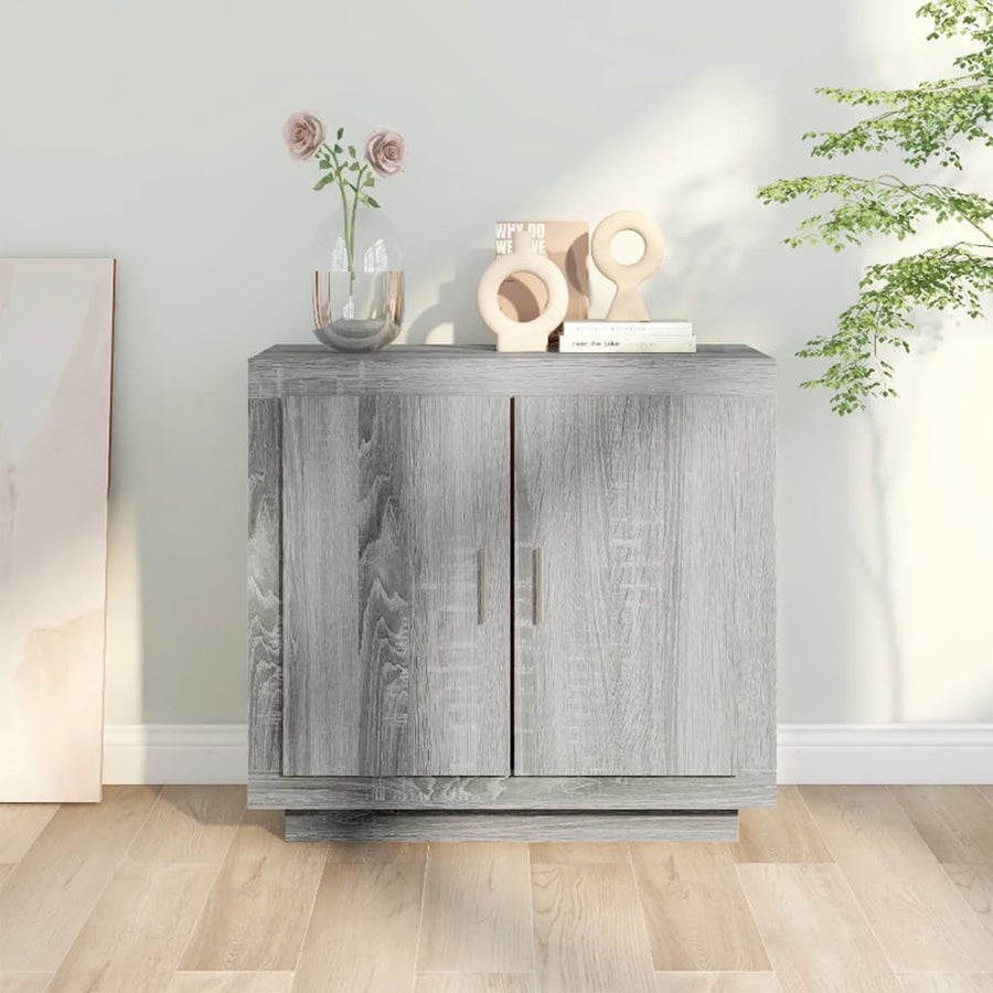 Dressoir 80X40X75 Cm Bewerkt Hout Eikenkleurig Grijs sonoma