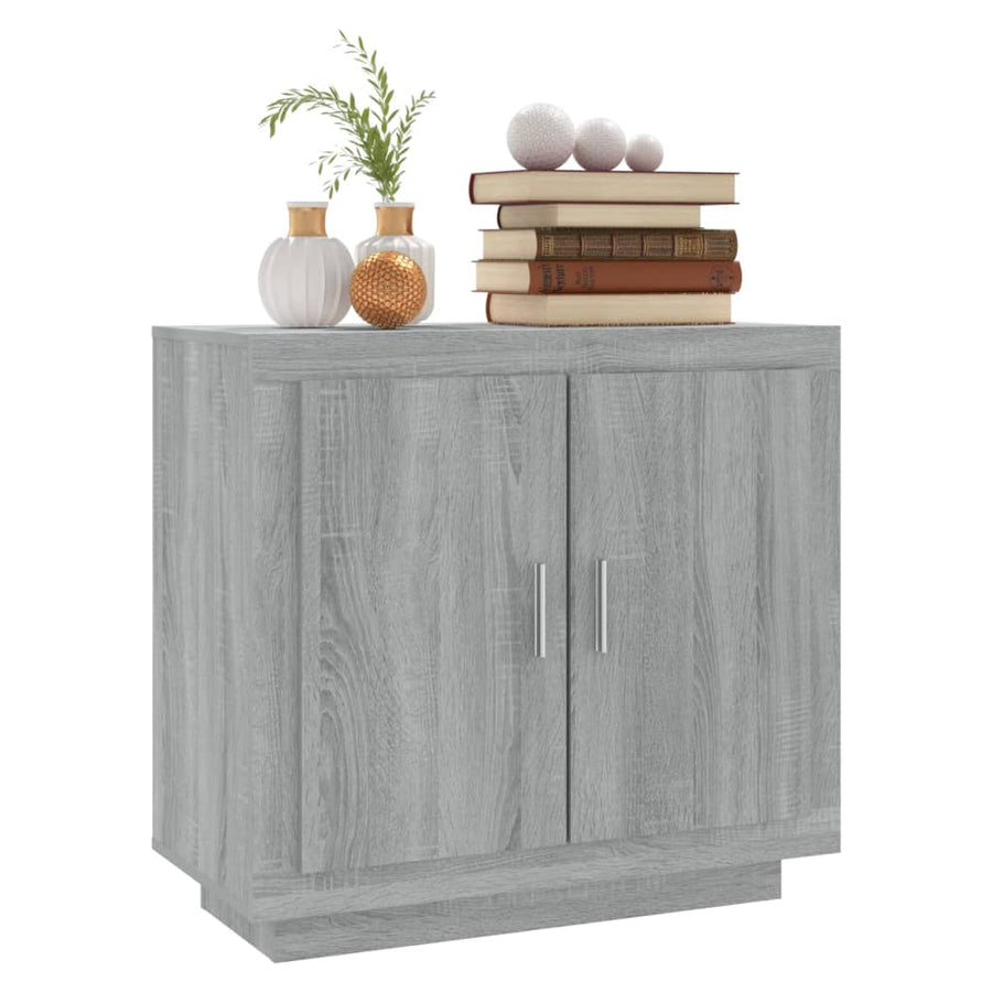 Dressoir 80X40X75 Cm Bewerkt Hout Eikenkleurig Grijs sonoma